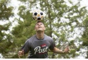 Soccer player with Post t-shirt