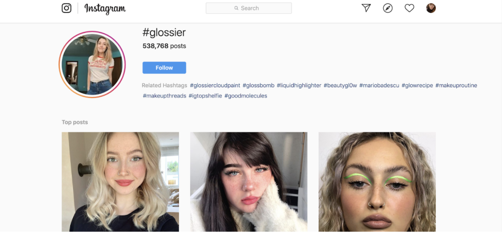 Glossier screenshot